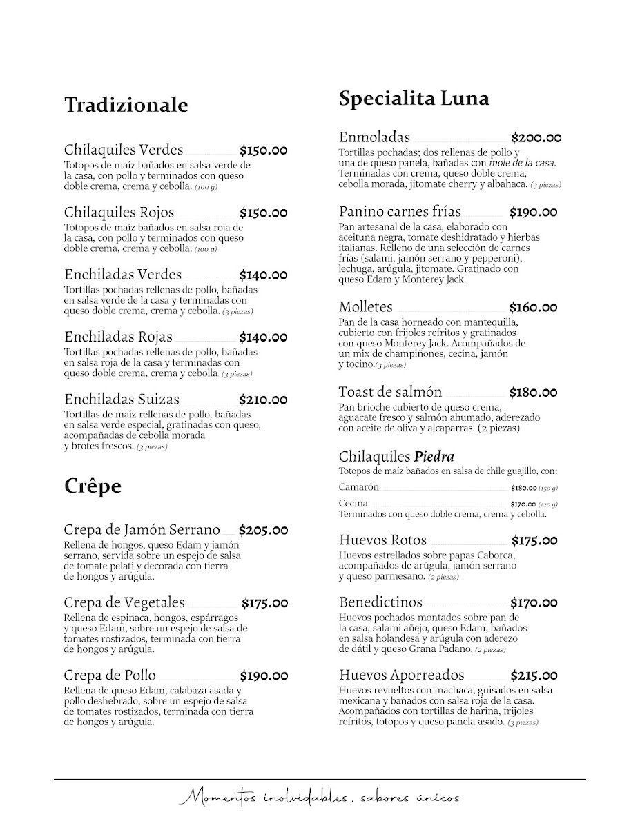 Piedra Luna Menu - Image 5